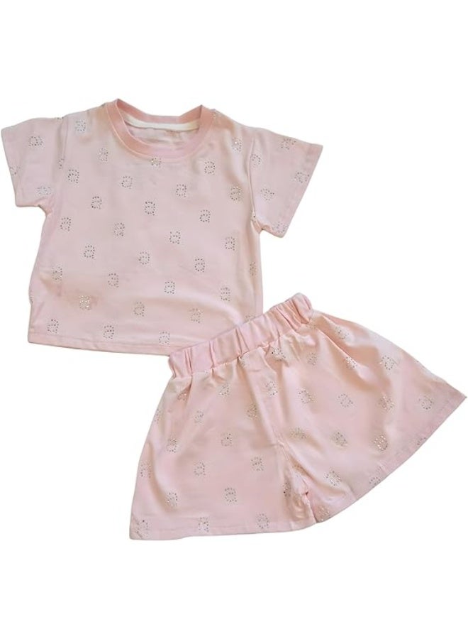 MINIIMODZ MINII MODZ Alpha Print Shorts for Girls | Soft Cotton Mini Shorts with Alphabet Print | Toddler Nightwear & Casual Shorts - Image 1
